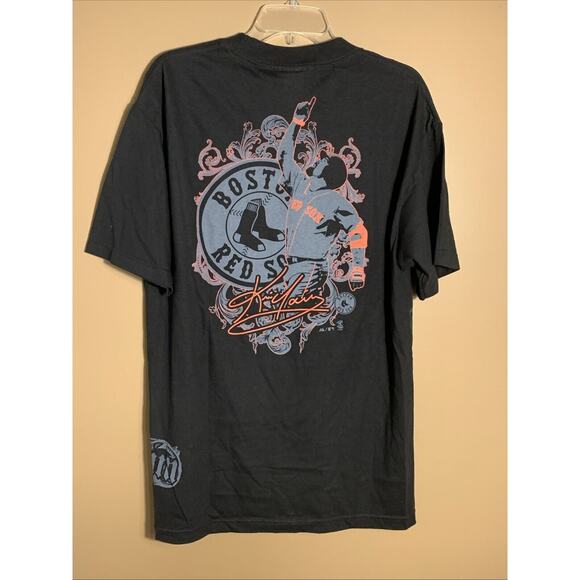 Majestic BOSTON RED SOX KEVIN YOUKILUS No 20 T-Shirt DIRT DOG Size Large L - Picture 4 of 6